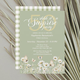 Convites Surpresa Branca de Flor Selvagem 50º Aniversário