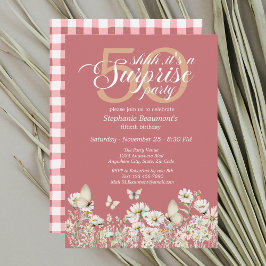 Convites Surpresa Branca de Flor Selvagem 50º Aniversário