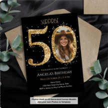 Surpresa Brilho Dourado Aniversário de 50 anos Fot