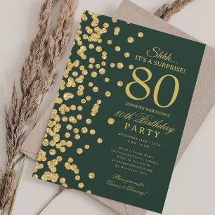 Convites  Surpresa Brilho Dourado Festa de Aniversário de 8