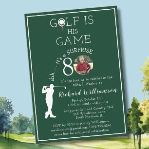 Convites SURPRESA Camisa de golfe masculina Foto Aniversári