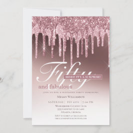 Convites Surpresa, cor-de-rosa, cinquenta e fabuloso aniver