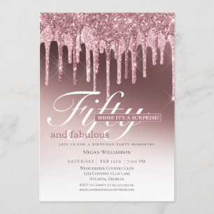 Convites Surpresa, cor-de-rosa, cinquenta e fabuloso aniver