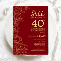 Surpresa de 40º Aniversário em Dourado Rubi Vermel