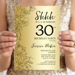 Convites Surpresa de Aniversário de 30 Anos em Dourado<br><div class="desc">Convite de Surpresa de Aniversário de 30 Anos em Dourado. Design feminino glamoroso com sotaques botânicos e fonte de tipografia script. Cartão de convite floral simples perfeito para uma celebração de aniversário surpresa com estilo para uma mulher. Pode ser personalizado para qualquer idade. Convites impressos da Zazzle ou modelo digital...</div>