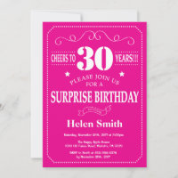 Surpresa de Aniversário de 30 anos Rosa Quente e B