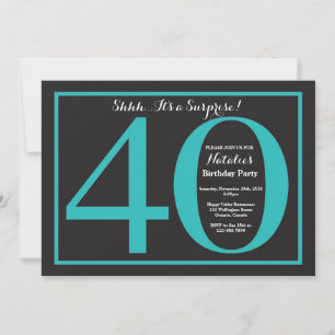 Convites Surpresa de Aniversário de 40 anos em Quadro Negro