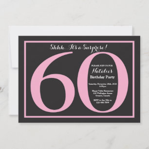 Convites Surpresa de Aniversário de 60 anos em quadro negro