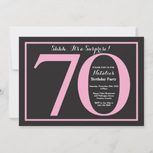 Convites Surpresa de Aniversário de 70 anos em Quadro Negro