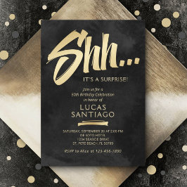 Convites Surpresa de Aniversário Dourado