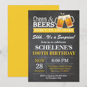 Convites Surpresa de Aplausos e Cervejas 100º Aniversário