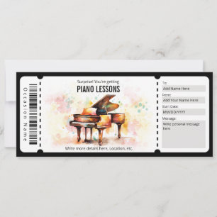 Convites Surpresa de Vales de Aulas de Piano