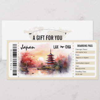 Convites Surpresa do Japão Embarque Certificado de Presente