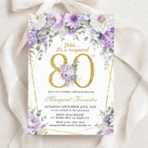 Surpresa Dourada Aniversário de 80 anos Floral Rox