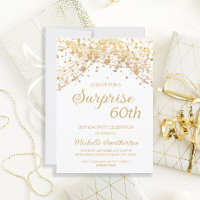 Surpresa Dourada branca com brilho 60º aniversário