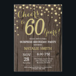Convites Surpresa Dourada da Madeira 60º aniversário Diaman<br><div class="desc">Surpreenda o 60º Convite de Aniversário com Madeira Rústica e Dourado Fundo Diamante Glitter. Retro De Vintagem Do País. Dourado Confetti. Aniversário Adulto. Homens ou Mulheres Aniversário.
Para mais personalização,  clique no botão "Personalizar" e use a ferramenta design para modificar este modelo.</div>