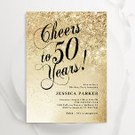 Convites Surpresa Dourada Elegante 50º aniversário<br><div class="desc">Surpresa elegante 50º convite de aniversário. Design elegante em ouro brilhante e preto. Possui fonte e confete de script de tipografia. Perfeito para uma comemoração de um dia de mulher na moda. Personalize com seus próprios detalhes. Envie-me uma mensagem se precisar de idade personalizada. Impressos convites Zazzle ou modelo de...</div>