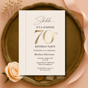 Convites Surpresa Elegante Aniversário de 70 anos
