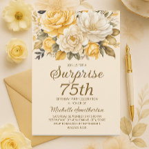 Surpresa Floral Amarela Elegante Marfim Creme