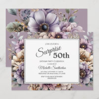 Surpresa Floral Bege Creme Roxo 50º Aniversário