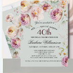 Convites Surpresa Floral Pintada Elegante de 40º Aniversári<br><div class="desc">Comece essa celebração especial de surpresa de 40º aniversário com um estilo elegante com esse convite floral feminino e delicado com flores silvestres misturadas com aquarela e folhagens pendentes. Todo o texto pode ser personalizado para a sua festa, incluindo a idade do convidado de honra. Se você tiver algum pedido...</div>