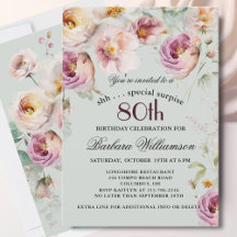 Surpresa Floral Pintada Elegante de 80 Anos
