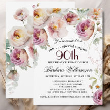 Surpresa Floral Pintada Elegante de 90 Anos