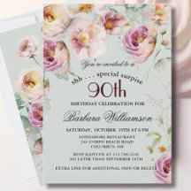 Surpresa Floral Pintada Elegante de 90 Anos