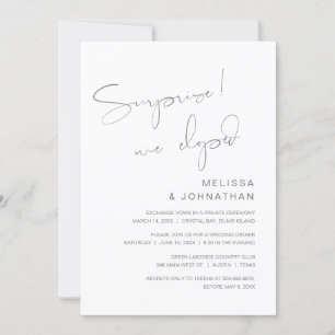 Convites Surpresa, nós fugimos, Festa de Casamento às Escur