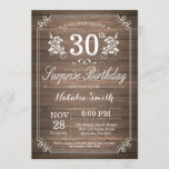 Convites Surpresa Rustic aniversário de 30 anos Invitation<br><div class="desc">Surpresa, Rustic aniversário de 30 anos Invitation com fundo de madeira rustica e padrão de flor floral. Aniversário Adulto. Homens ou Mulheres Aniversário. Menino ou Menina Menina Menina Adolescente Convidam. 13 15 de 16º 18º 20 21rua 30 de 40º 50º 80 de 60º 70 de 100º. Qualquer Idade. Para mais...</div>