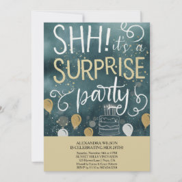 Convites Surprise Birthday Party Invitation