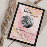 Convites SURPRISE Photo 50th Birthday Blush Pink Marble<br><div class="desc">An elegant "50th Birthday" party invitation design with personalized photo,  modern typography and a faux sparkling Marble background.</div>