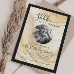 Convites SURPRISE Photo 50th Birthday Party Gold Marble<br><div class="desc">An elegant "50th Birthday" party invitation design with personalized photo,  modern typography and a faux sparkling Marble background.</div>
