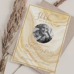 Convites SURPRISE Photo 50th Birthday Party Gold Marble<br><div class="desc">An elegant "50th Birthday" party invitation design with personalized photo,  modern typography and a faux sparkling Marble background.</div>