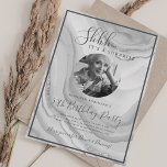 Convites SURPRISE Photo 50th Birthday Silver Marble<br><div class="desc">An elegant "50th Birthday" party invitation design with personalized photo,  modern typography and a faux sparkling Marble background.</div>