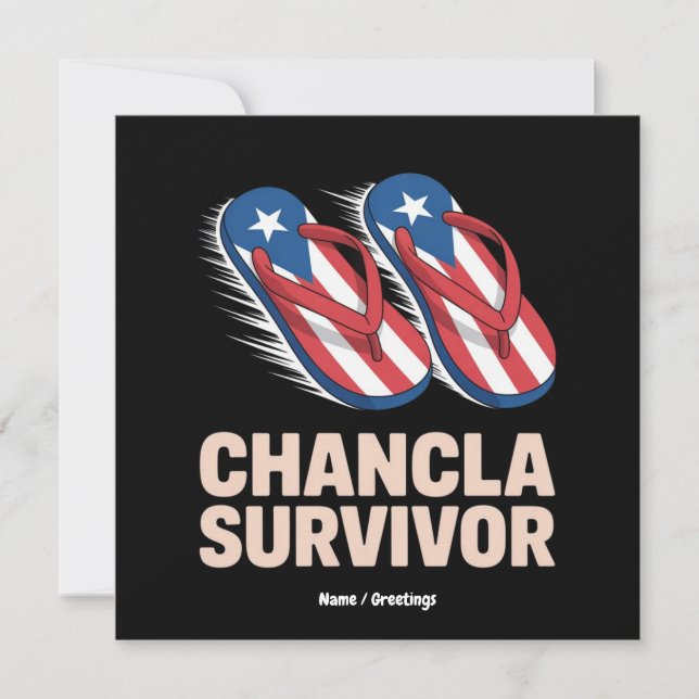 Convites Survivor Chancla Funny Porto Rico Piada Presente (Frente)