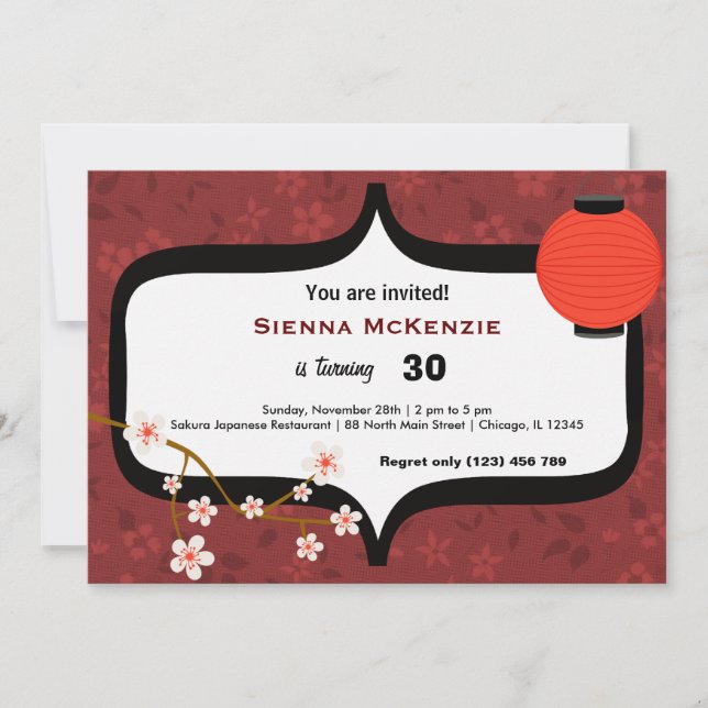 Convites Sushi Birthday (Frente)