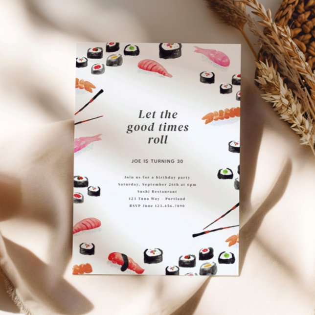 Convites Sushi Festa de aniversário (Criador carregado)