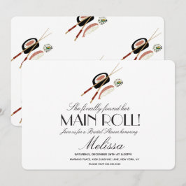 Convites Sushi Rolls Chopsticks Chá de panela Saki Japão