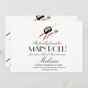 Convites Sushi Rolls Chopsticks Chá de panela Saki Japão