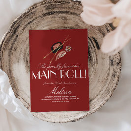 Convites Sushi Rolls Chopsticks Japan Saki Bridal Shower