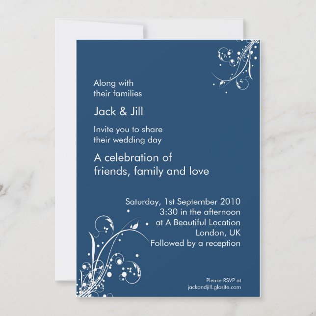 Convites Sussurro do Vento (azul tempestuoso) 5x7 (Frente)