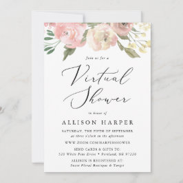 Convites Sutil Blooms Floral Virtual Chá de fraldas