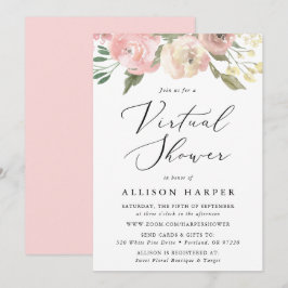Convites Sutil Blooms Floral Virtual Chá de fraldas