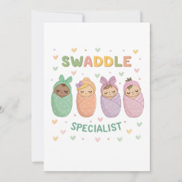 Convites Swaddle Specialist Cute Baby Illustration