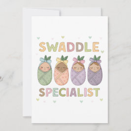 Convites Swaddle Specialist Pastel Baby Illustration