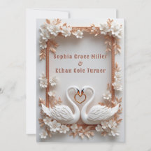 💍 Swan Heart Wedding Decor With Floral Frame 💍