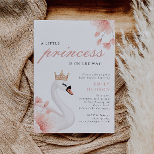 Convites Swan Little Princess Chá de fraldas