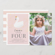 Swan Princess Pink Girl Foto Birthday