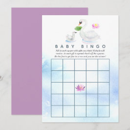 Convites Swan Watercolor Chá de fraldas Bingo